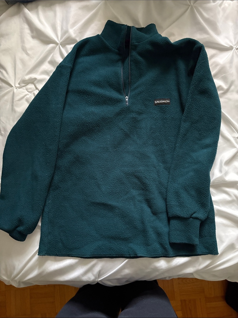Salomon Men’s Deep Teal Quarter-Zip Fleece Pullover